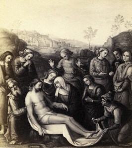 Italy Firenze Perugino Lamentation over the Dead Christ CDV Photo Alinari 1860