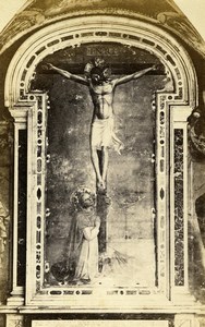 Italy Firenze Fra Angelico Crucifixion with St Dominic CDV Photo Alinari 1860