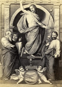 Italy Firenze Fra Bartolomeo Christ with the 4 Evangelist CDV Photo Alinari 1860