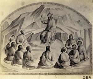 Italy Firenze Arts Fra Angelico Sermon on the Mount Old CDV Photo Hautmann 1860