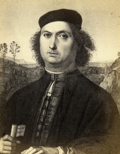Italy Firenze Arts Painter Pietro Perugino Self portrait Old CDV Photo 1860