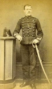 France Douai Military Officer Sabre Old CDV Photo Decalonne 1870