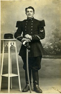 France Verdun Military Soldier Sabre Old CDV Photo Girardot 1900