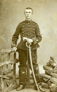 France Roubaix Military Soldier Cavalry? Old CDV Photo Elkan 1900