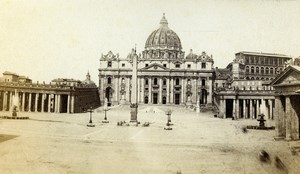 Italy Rome Papal Basilica of St. Peter in the Vatican old CDV Photo Sommer 1870