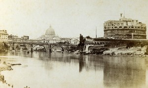 Italy Rome Roma Castle Castel Sant'Angelo Old CDV Photo Sommer 1870