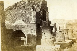 Italy Pompeii Ruins Bakery Old CDV Photo Sommer 1870