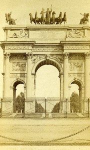 Italy Milano Arco della Pace Arch Porta Sempione Old CDV Photo Brogi 1870
