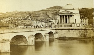 Italy Torino Gran Madre di Dio Church Po Bridge Old CDV Photo Brogi 1870