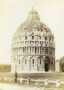 Italy Pisa Baptistery Battistero di San Giovanni Old CDV Photo Van Lint 1870