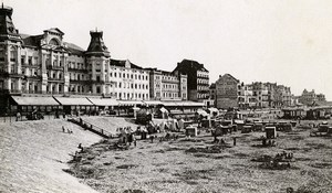 Belgium Oostende Sea Front Beach Panorama Old CDV Print Daveluy 1900