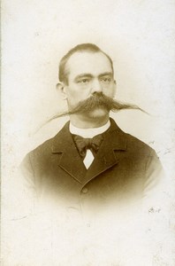 France Roubaix Extraordinary Mustache Portrait Old CDV Photo Hermant 1890