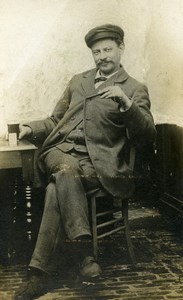 France Roubaix beer drinker Portrait Old CDV Photo Lampe 1900's