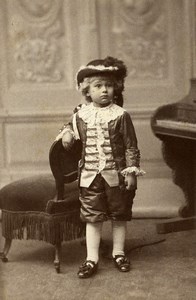 Belgium Brussels Costumed Child Portrait Fashion Old CDV Photo Levaque 1880