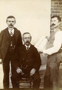 Belgium Brussels Men Le Martinet Newspaper Portrait Old CDV Photo Van Mill 1900