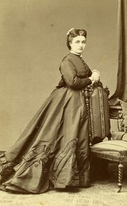 Belgium Brussels Woman Costume Second Empire Fashion Old CDV Photo Geruzet 1860