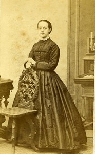 Belgium Dornik Woman Costume Second Empire Fashion CDV Photo Brackelaire 1860