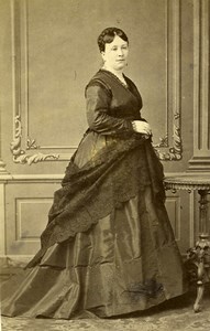 Belgium Antwerpen Woman Costume Second Empire Fashion Old CDV Photo Maes 1860