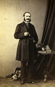 France Elegant Man Moustache Second Empire Fashion Old CDV Photo 1860