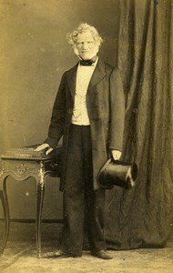 France Elegant Man Second Empire Fashion Top Hat Old CDV Photo 1860