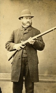 France Roubaix Hunter Costume Shotgun Hunting CDV Photo Wilhem & Cailleteau 1860