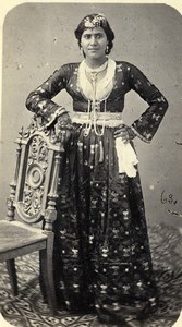 Algeria Alger? Woman Costume Fashion Old CDV Photo 1870