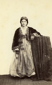 Algeria Alger? Young Woman Costume Fashion Old CDV Photo 1870