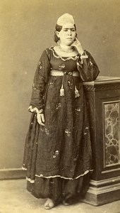 Egypt ? Cairo Woman Costume Fashion Old CDV Photo 1870