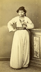 Egypt Cairo ? Woman Costume Fashion Old CDV Photo 1870