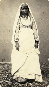 Egypt Cairo ? Woman Costume Fashion Old CDV Photo 1870