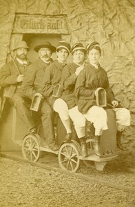 Germany Berchtesgaden Salt Mine Tourist Group Old CDV Photo Ney 1890