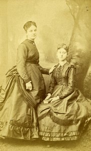 France Paris 2 Women Costume Fashion Autograph Old CDV Photo Nadar 1870