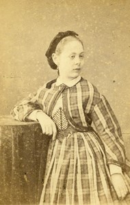 France Paris Young Girl Costume Fashion Old CDV Photo Nadar 1870