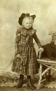 Belgium Tournai Doornik Children Game Skipping Rope Old CDV Photo Messiaen 1890