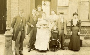 France Roubaix Groupe Posant Jeu d'Enfants Cerceau Ancienne Photo Masurel 1890