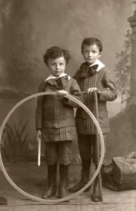 France Cambrai Children Fashion Game Hoop Toy Old CDV Photo Caluyer 1890