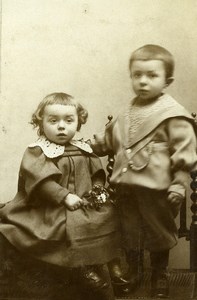 France La Madeleine Jeu d'Enfants le Bouquet Ancienne CDV Photo Elie Rozet 1890