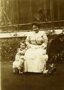 France Poupée Canard Mouton Peluche Jeu d'Enfants Ancienne Photo Amateur 1900