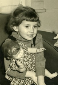 France Young Girl & her Doll Children Game Old Amateur Photo 1940