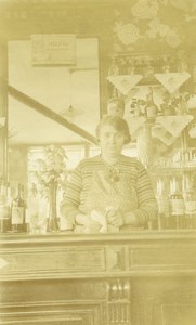 France Lille Estaminet Café André the Landlady at the bar Old Photo Capin 1933