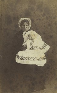 United Kingdom Aldeburgh Woman & Baby Portrait Fashion Old CDV Photo Clarke 1870