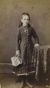 United Kingdom Kilburn Young Girl Portrait Fashion Old CDV Photo Bowen 1870