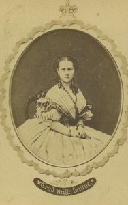 United Kingdom Woman Portrait Fashion Old CDV Photo 1870