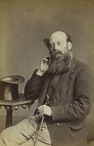 United Kingdom Man Portrait Fashion Beard Old CDV Photo London Stereoscopic 1870