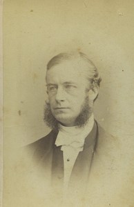 United Kingdom London Man Portrait Fashion Sideburns Old CDV Photo Poulton 1860