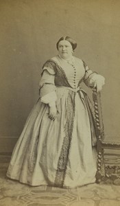 France Paris Woman Portrait Fashion Old CDV Photo Dagron 1860