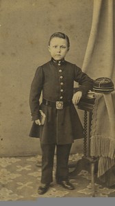 France Tourcoing Young Boy Military Costume Old CDV Photo De Blondel 1870