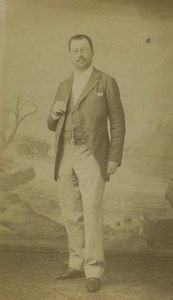 France Paris Man Portrait Fashion Politician? Old CDV Photo Barres 1870