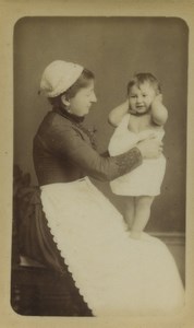 France Beauvais Mother? & Baby Portrait Fashion Old CDV Photo Gautier 1890