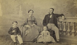 France Angers Family Portrait Fashion Second Empire Old CDV Photo Vetault 1860's